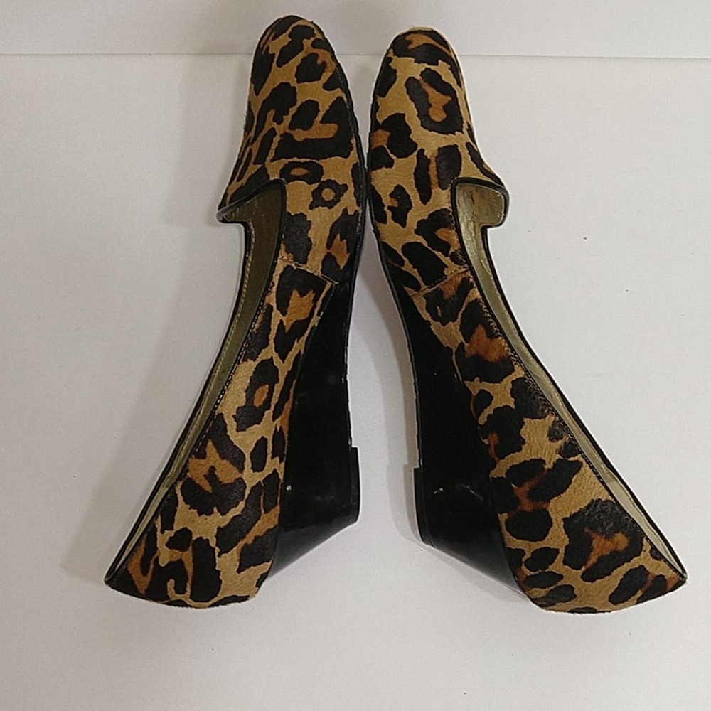 Anne Klein animal print wedges shoes - Picture 2 of 12
